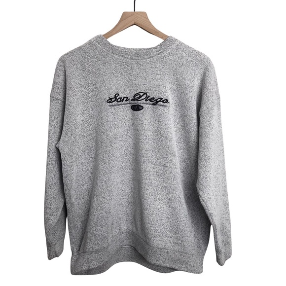 cobyco Sweaters - San Diego Scoop Neck Sweater Grey Size XL Y2K Style Long Sleeve - Good Condition